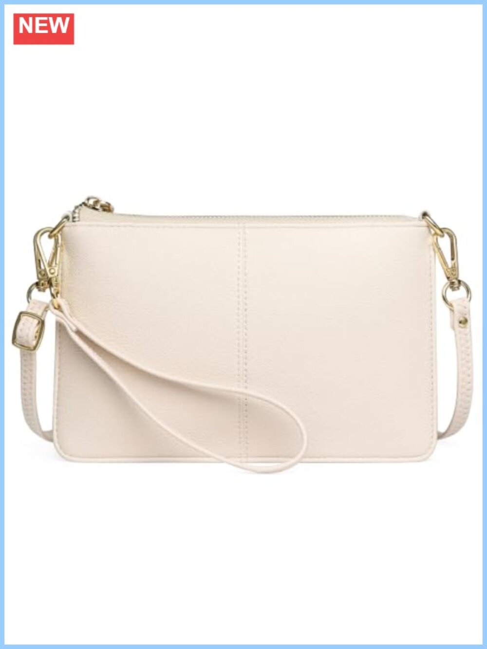 Synthetic Leather Wristlet Clutch Crossbody Wallet RFID Card Slots